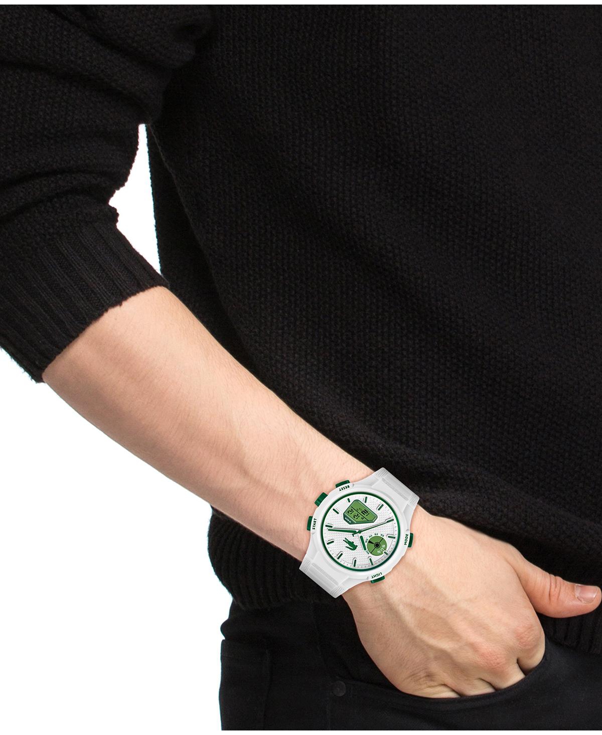 Lacoste Lc33 Silicone Strap Watch, 45mm In White