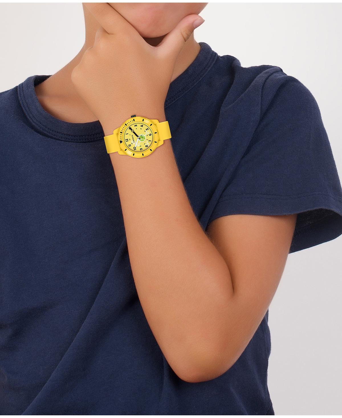 Lacoste Kids Mini Tennis Yellow Silicone Strap Watch 34.5mm In Yellow