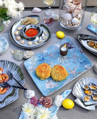 Silver Coast Set of 4 3-D Shell Candy Plate