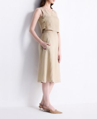 Women's Overlap Midi Skirt