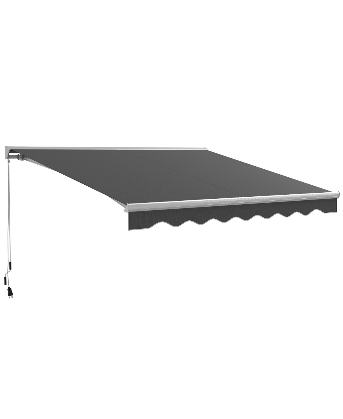 16.5' x 10' Electric Retractable Awning w/ Led Lights, Blue - Cream white