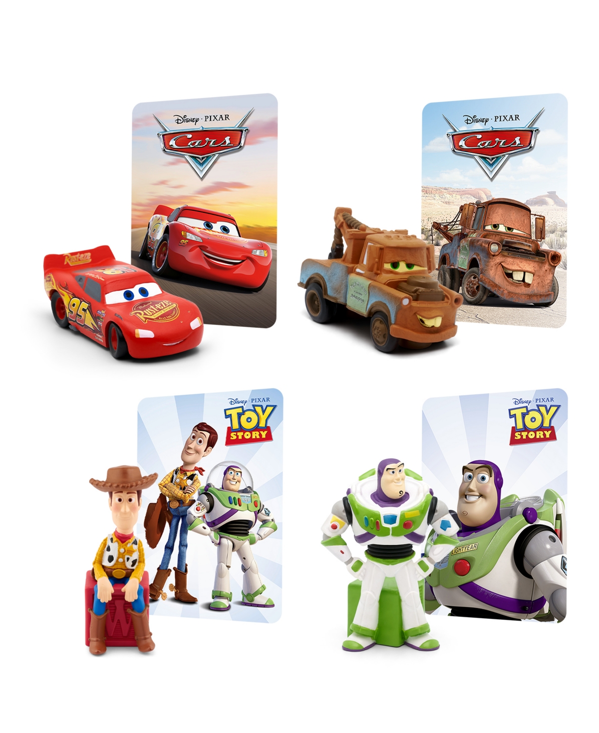 Tonies Disney Pixar Cars, Mater, Toy Story Woody, And Buzz Lightyear Audio Play Figurines In No Color