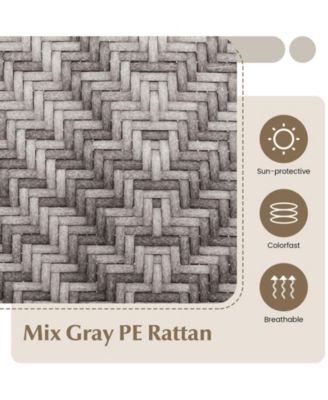 Set of 4 Patio Folding Chairs with Armrests and Portable Lawn Chairs for Garden Backyard-Gray