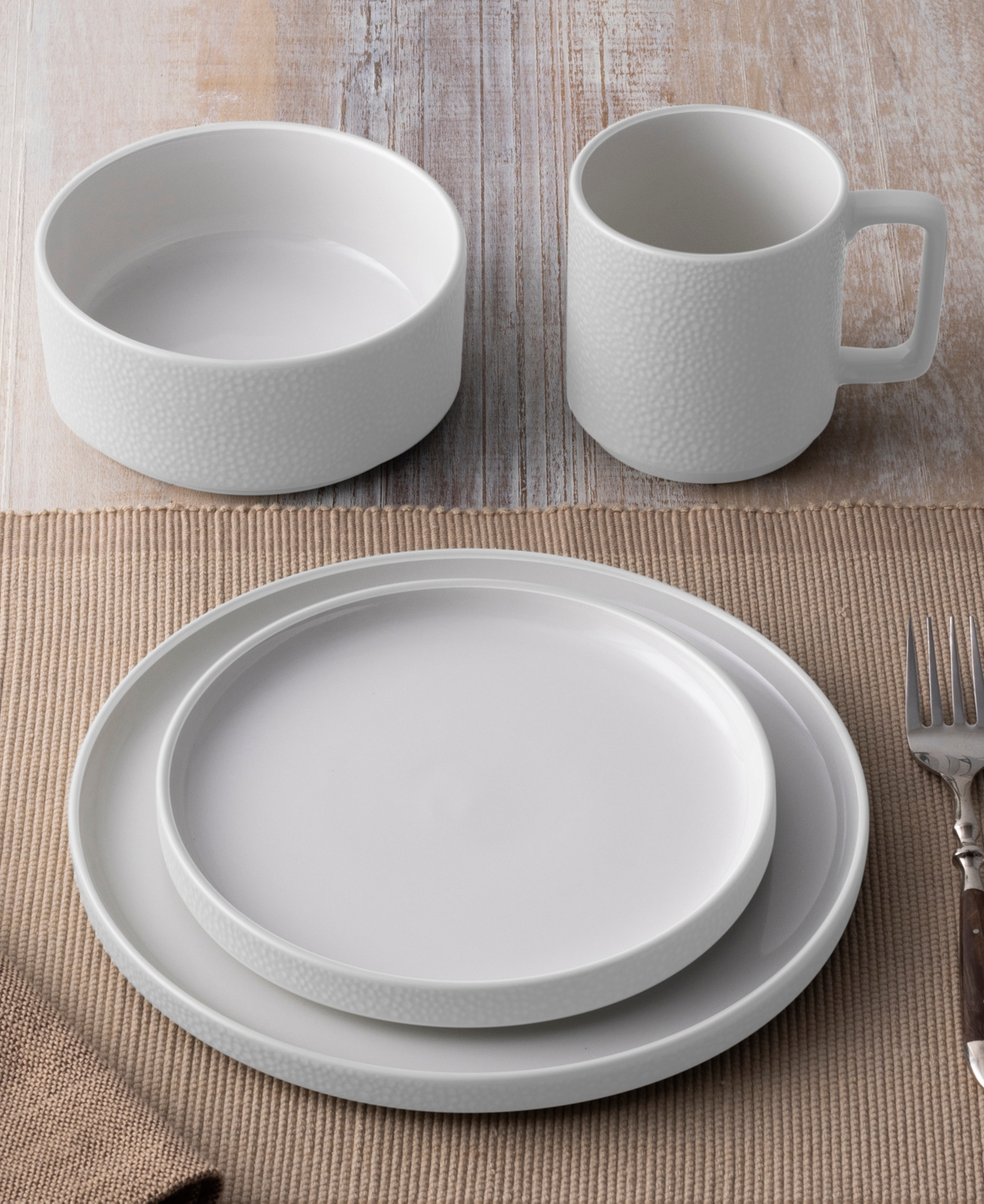 Noritake Colortex Stone 4 Piece Place Setting In White