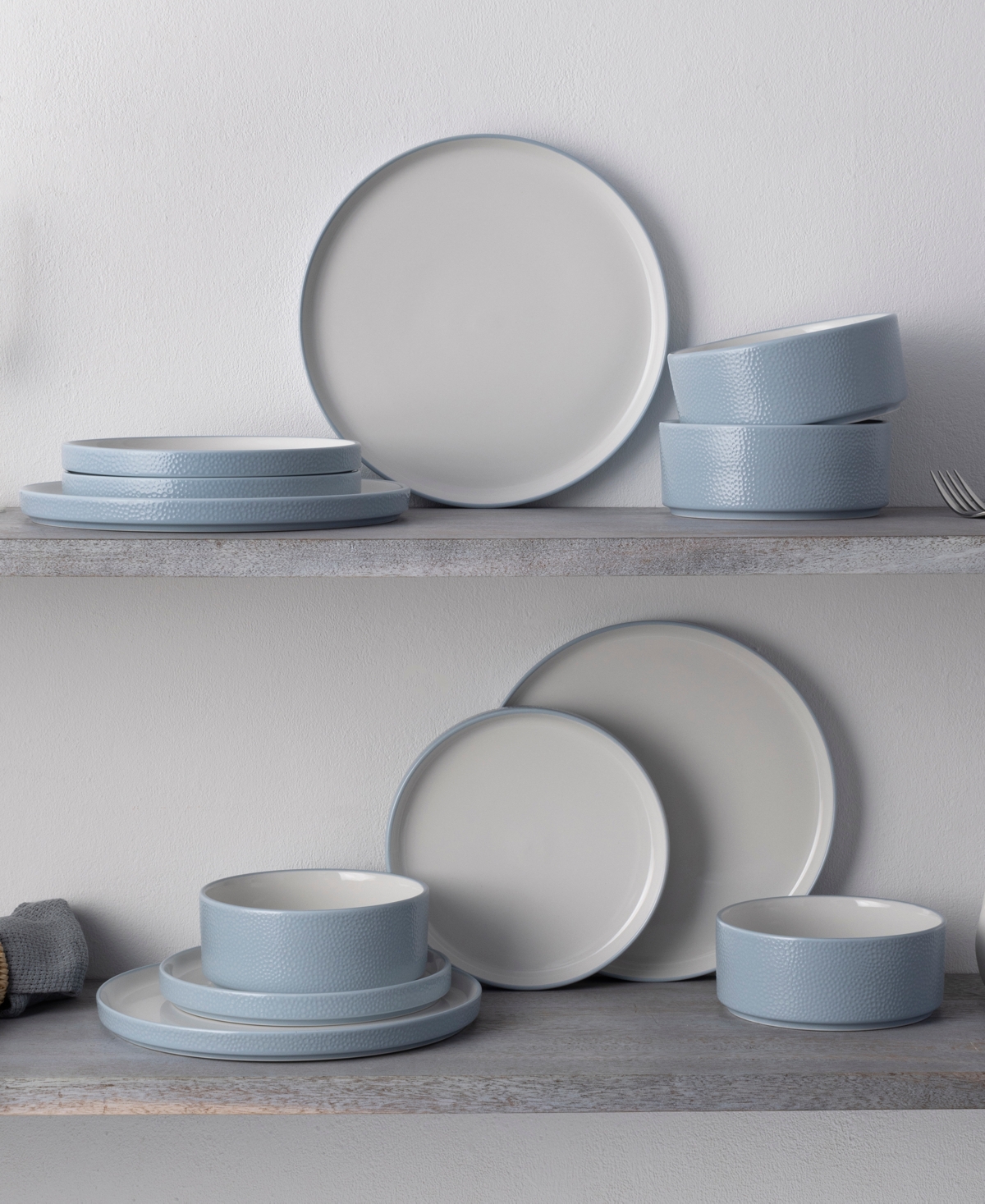Noritake Colortex Stone Stax Cereal Bowls, Set Of 4 In Aqua