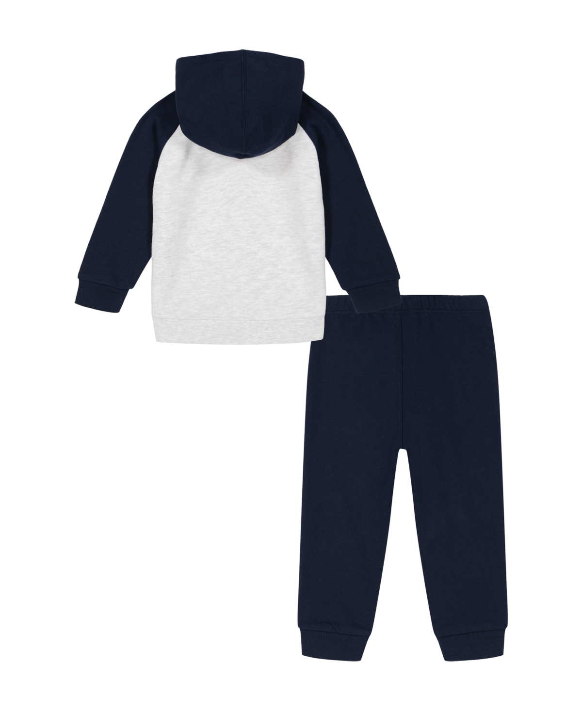 Tommy Hilfiger Toddler Boy 1/4-Zip Fleece Colorblock Hoodie and Joggers, 2-Piece Set -White Heather/Red