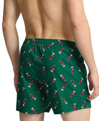 Men's Polo Bear Print Woven Boxers