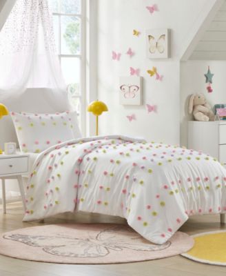 Cora Pompom Clip Jacquard 3-Pc. Comforter Set, Full/Queen