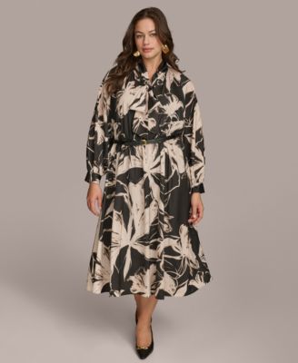 Donna Karan New York - Plus Size Belted Long-Sleeve Dress