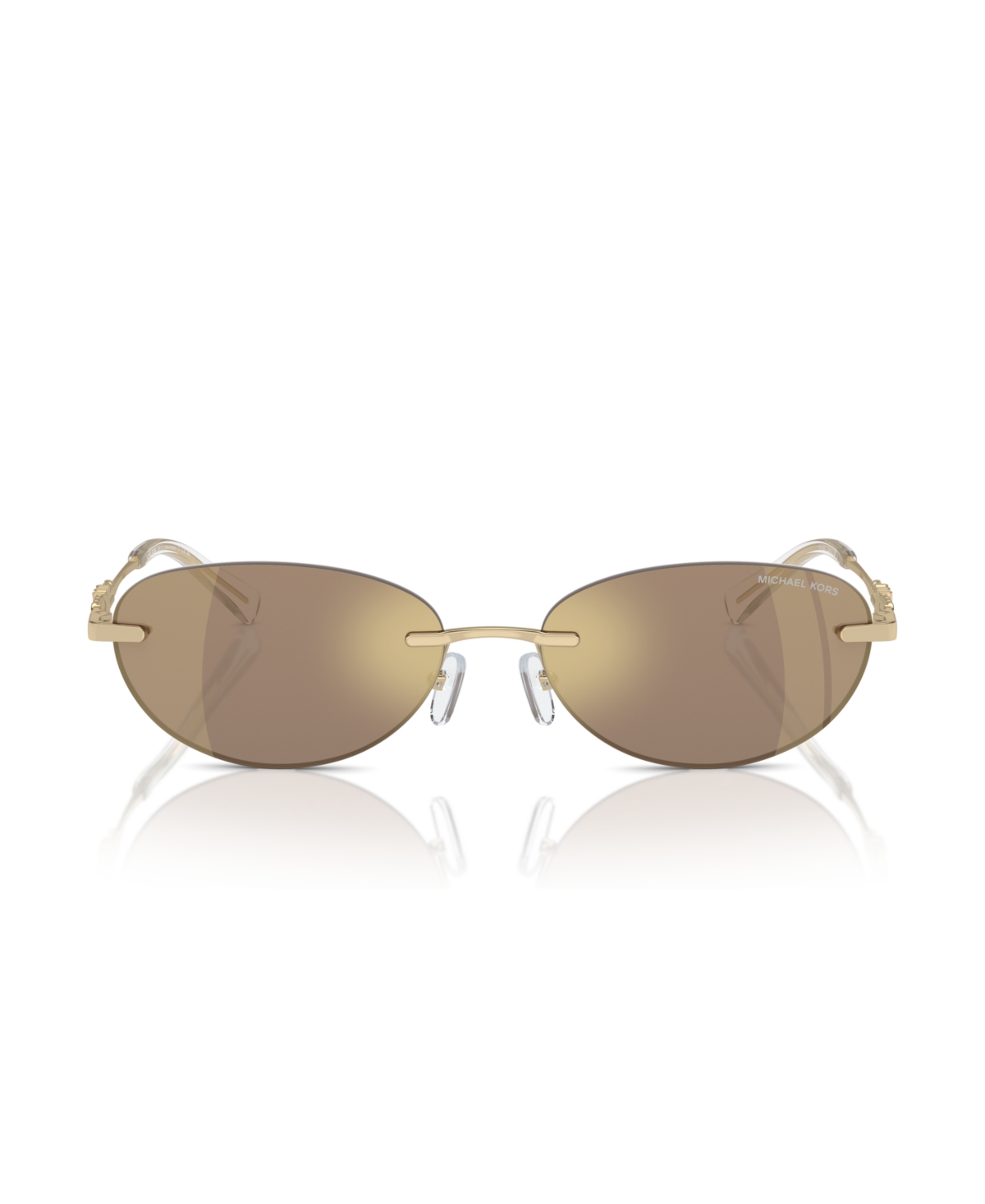 Michael Kors Manchester Mk 1151 10145a 58mm Womens Oval Sunglasses In Brown Mirror