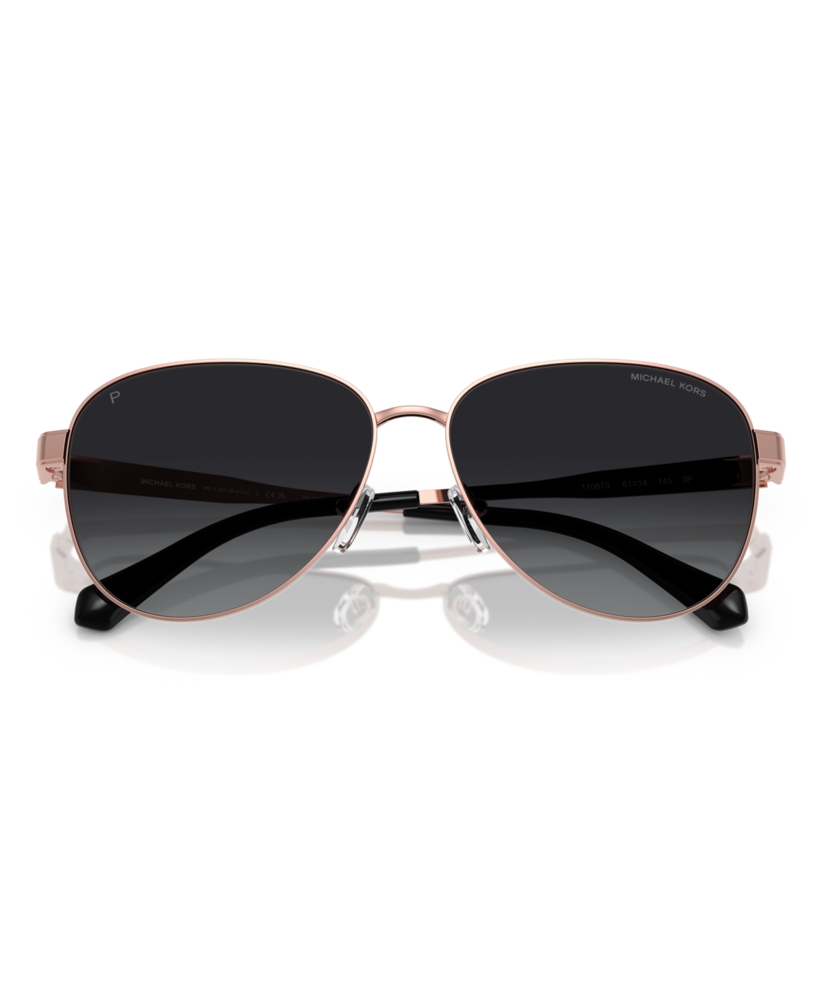 Michael Kors Women's Polarized Sunglasses, Biarritz Mk1160 In Rose Gold
