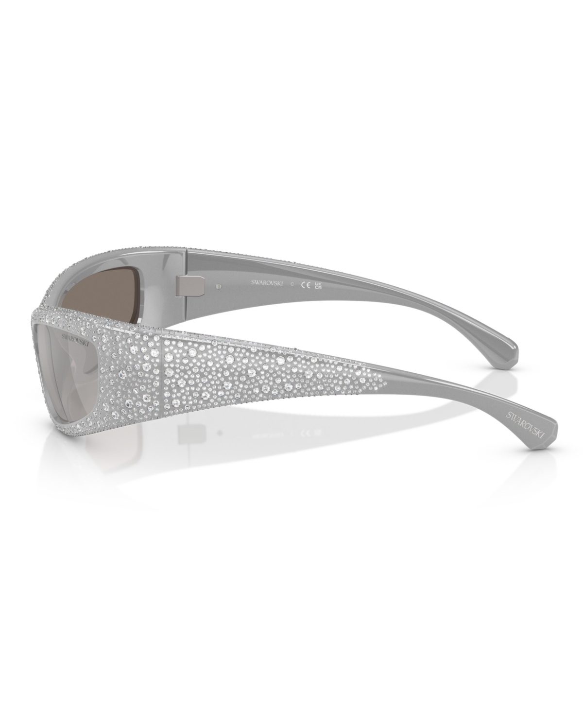 Swarovski Crystal-embellished Rectangle Sunglasses In Light Gray