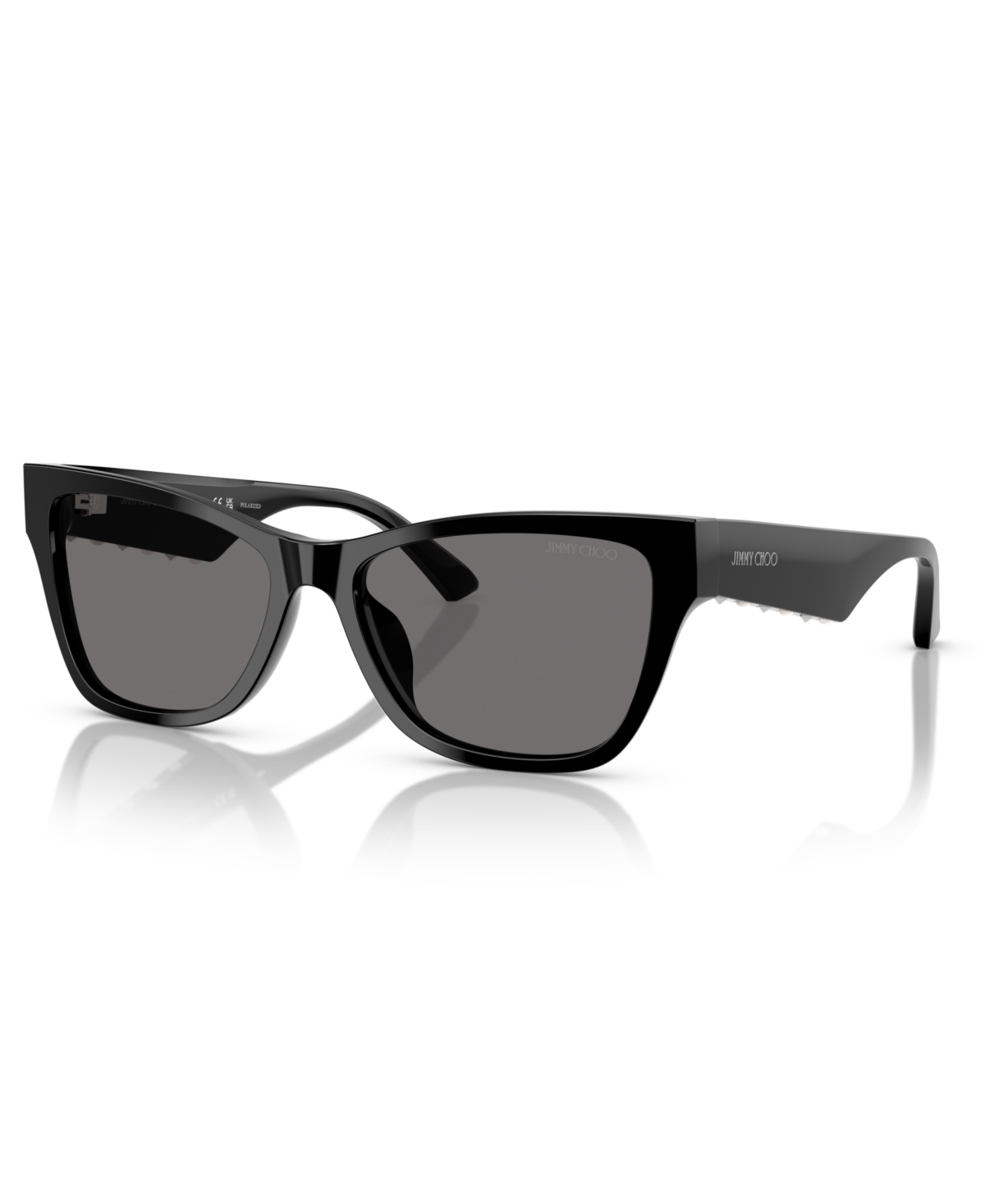 Jimmy Choo Logo-print Sunglasses In Black