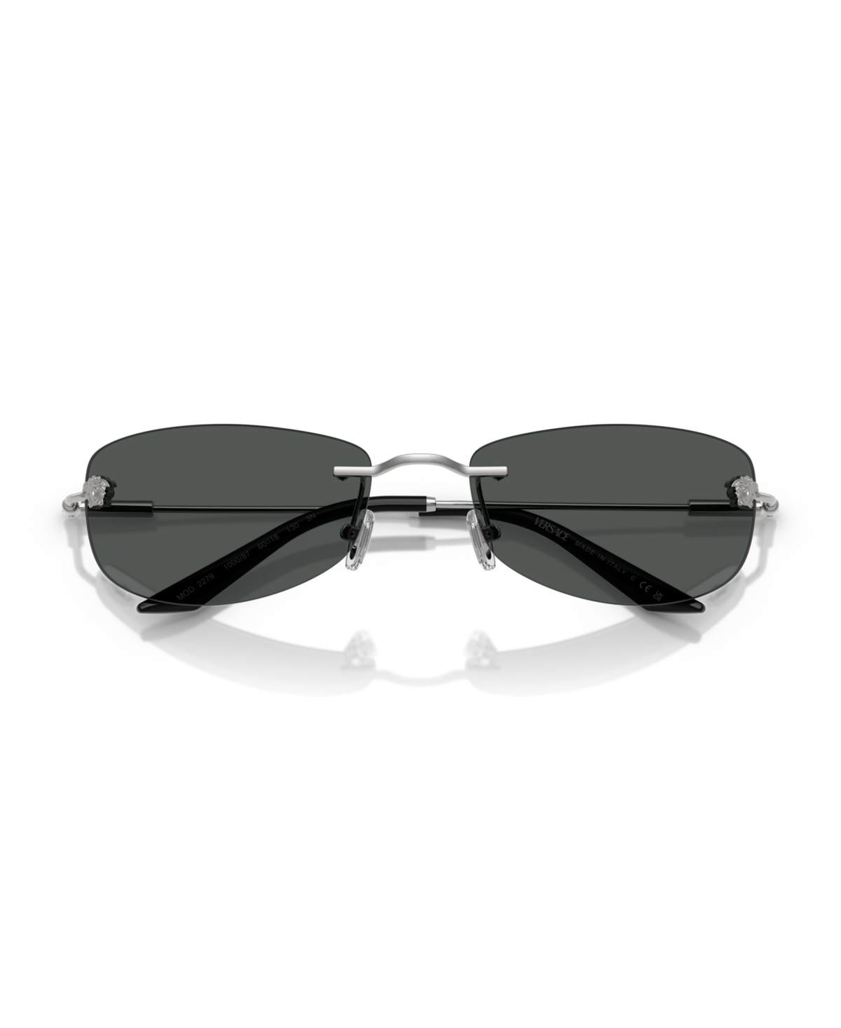 Versace Rectangle-frame Sunglasses In Silver