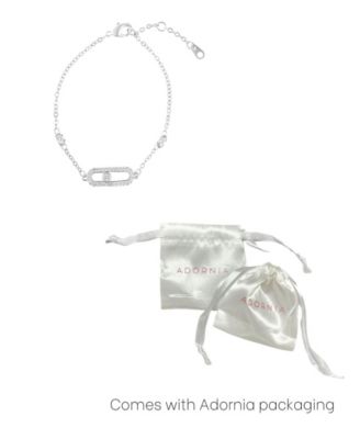 Silver Adjustable Cubic Zirconia Dancing Stone Bracelet