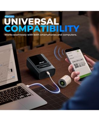 Label Maker Machine with Tape, PM220 Bluethooth Label Printer, 2 Inch Portable Thermal Printer for Small Business, Address, Logo, Clothing, Sticker Printer for Phones & PC, White