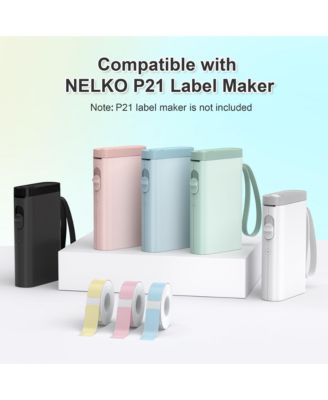 Nelko Genuine P21 Label Maker Tape, Adapted Label Print Paper, 14x40mm (0.55"x1.57"), Standard Laminated Office Labeling Tape Replacement, Multipurpose of P21, 180 Tapes/Roll, 3-Roll, Transparent