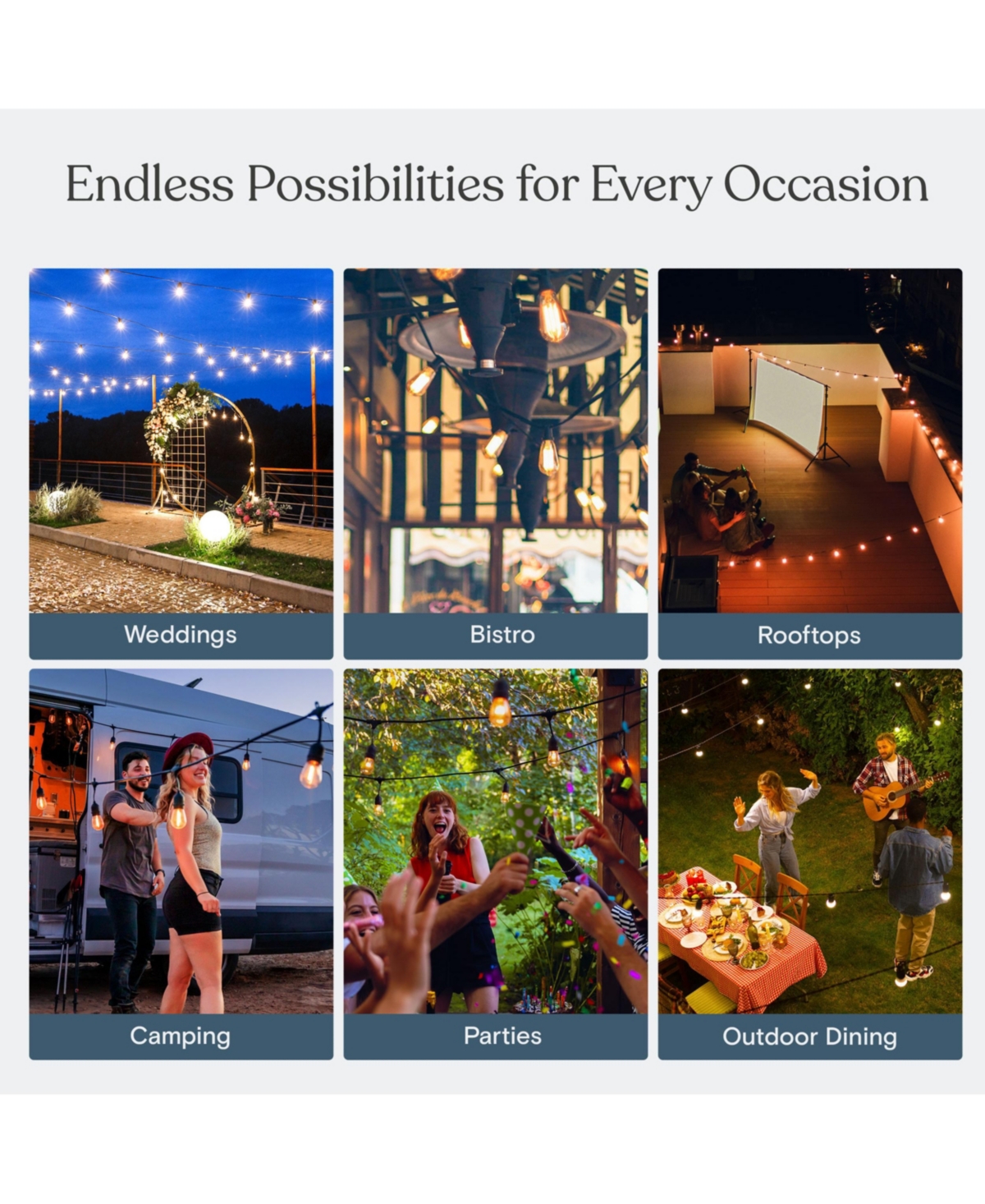 Brightech Ambience Pro 24 ft. Indoor/Outdoor Led Weatherproof 2-Watt String Lights with Warm White Hue