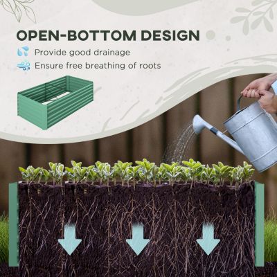 Galvanized Raised Garden Bed Kit (6' x 3' x 2', Light Green)