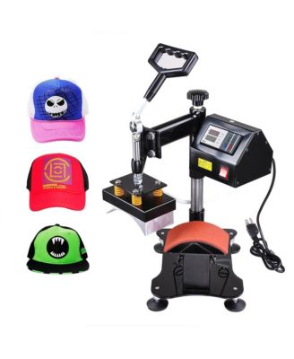 5 1/2" x 3" Digital Hat Cap Heat Press Machine Sublimation Transfer Steel Frame Swing Away
