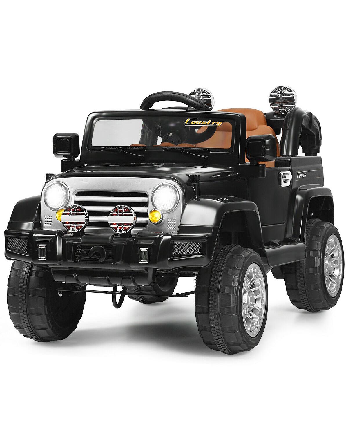 Gymax Electric Kids Ride On 12V Truck Car Rc Remote Control Green - Black+silver