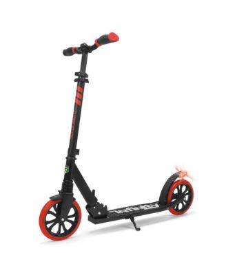 Kick Scooter Adult Teenagers Kids- 2 Wheel Kids Scooter with Adjustable T-Bar Handlebar - Alloy Anti-Slip Deck - Portable Folding Scooters for Kids with Carrying Strap - Leopard