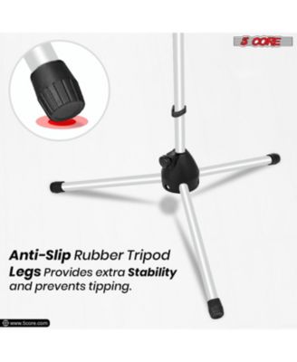 Tripod Mic Stand Pair Heavy Duty Height Adjustable Floor Microphone Boom Arm Pedestal Para Microfono for Singing On Stage Studio - MS 080 WH 2PC