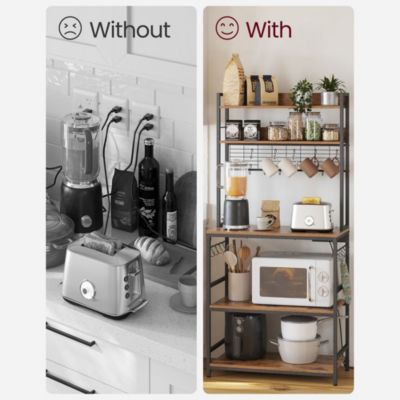 Hutch Bakers Rack with Power Outlet