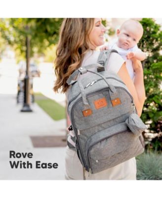 Rove Diaper Bag with Changing Pad, Waterproof Baby Bag, Travel Diaper