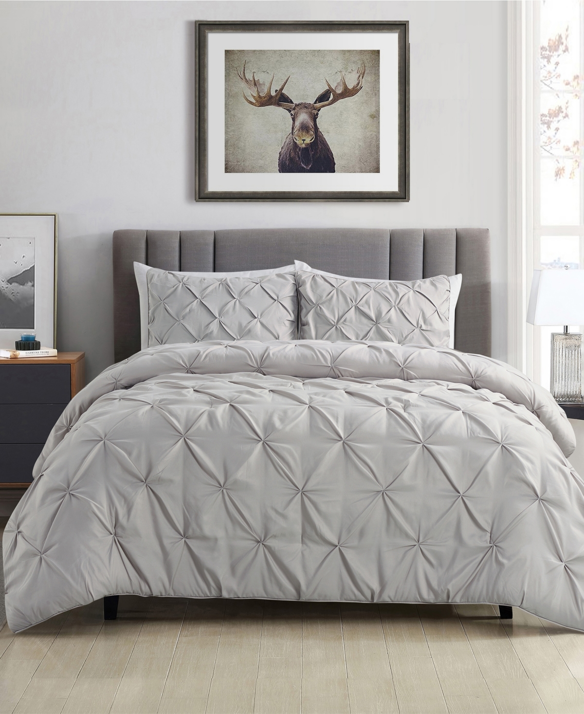 Videri Home Pintucked 3-pc. Comforter Set, Full/queen In Gray