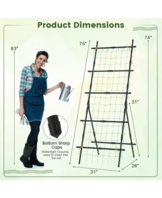74 Inch Tall Garden Trellis for Flower Vine Vegetable Fruit Pea