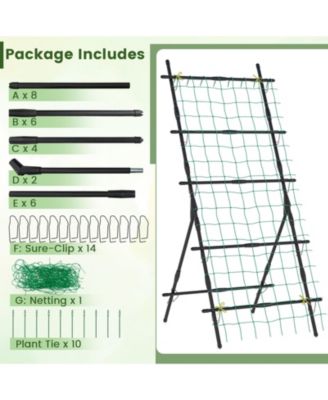 74 Inch Tall Garden Trellis for Flower Vine Vegetable Fruit Pea