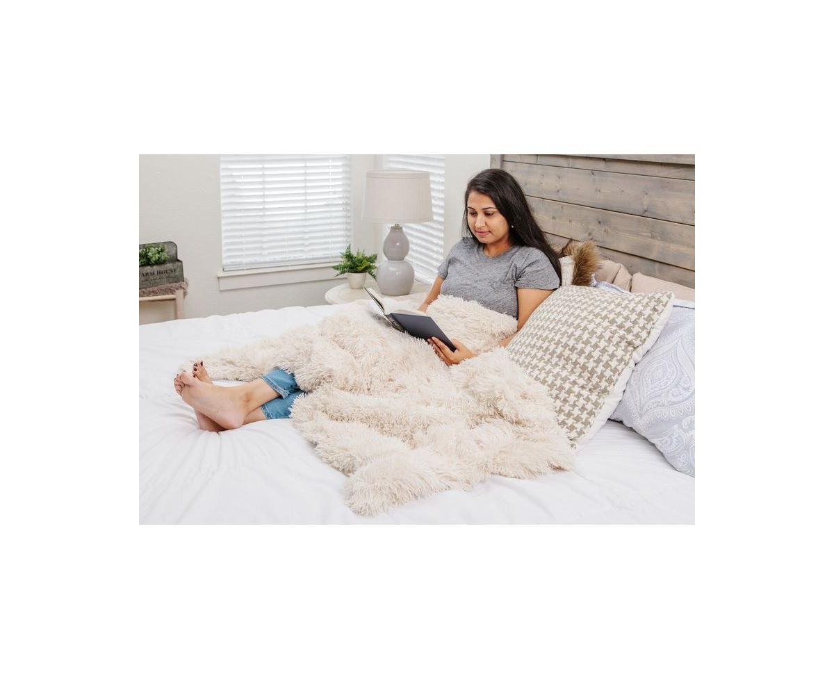 Chanasya Premium Solid Faux Long Fur Throw Blanket - Soft, Fuzzy Throw Blanket - For Bed or Couch - 60