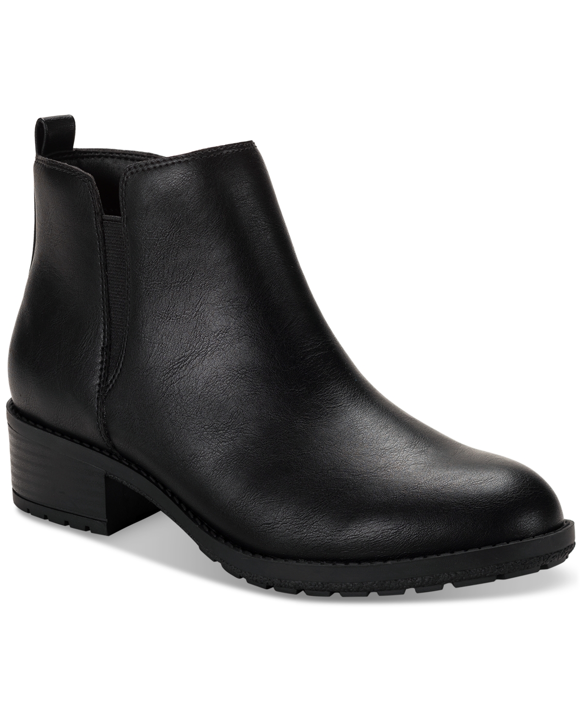 Style & Co Women's Garnerr Lug Sole Ankle Booties, Created For Macy's In Black Sm