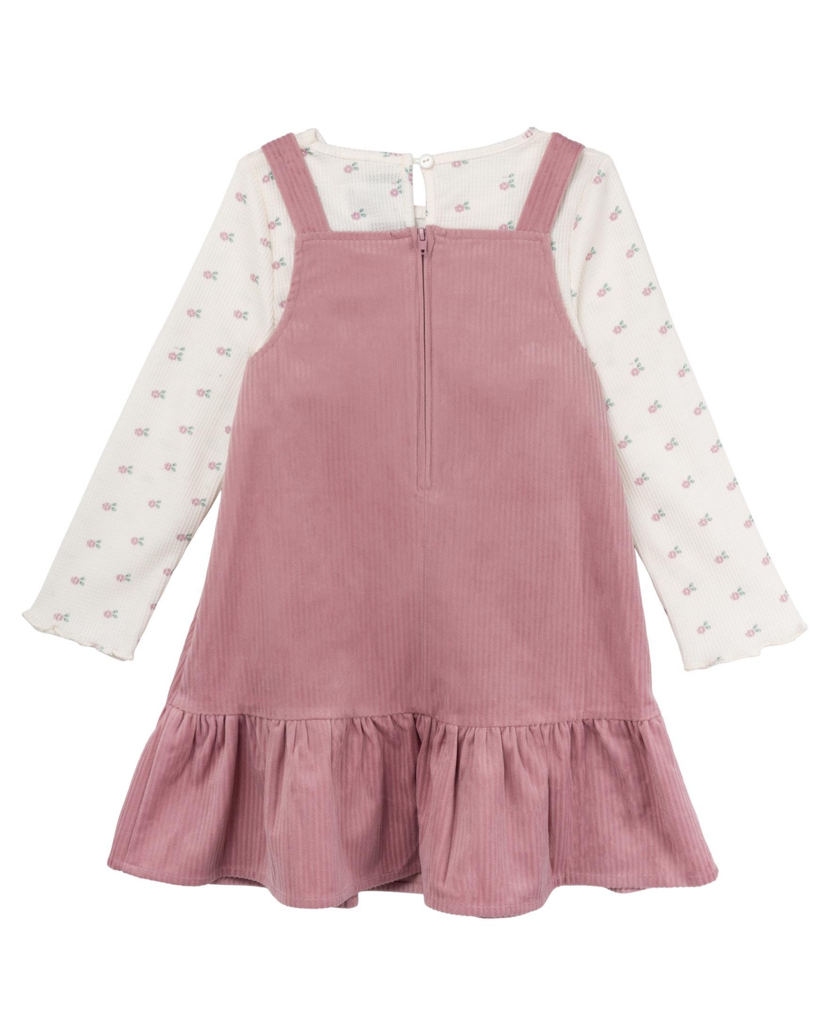 Rare Editions Little Girls Corduroy Applique Jumper with T-Shirt, 2-Pieces
