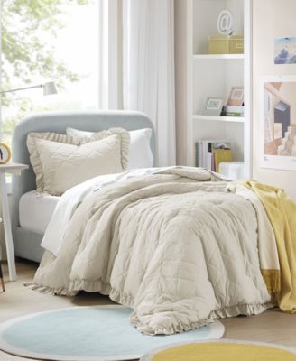 Phoebe Diamond Quilted Ruffle Edge 2-Pc. Comforter Set, Twin/Twin XL