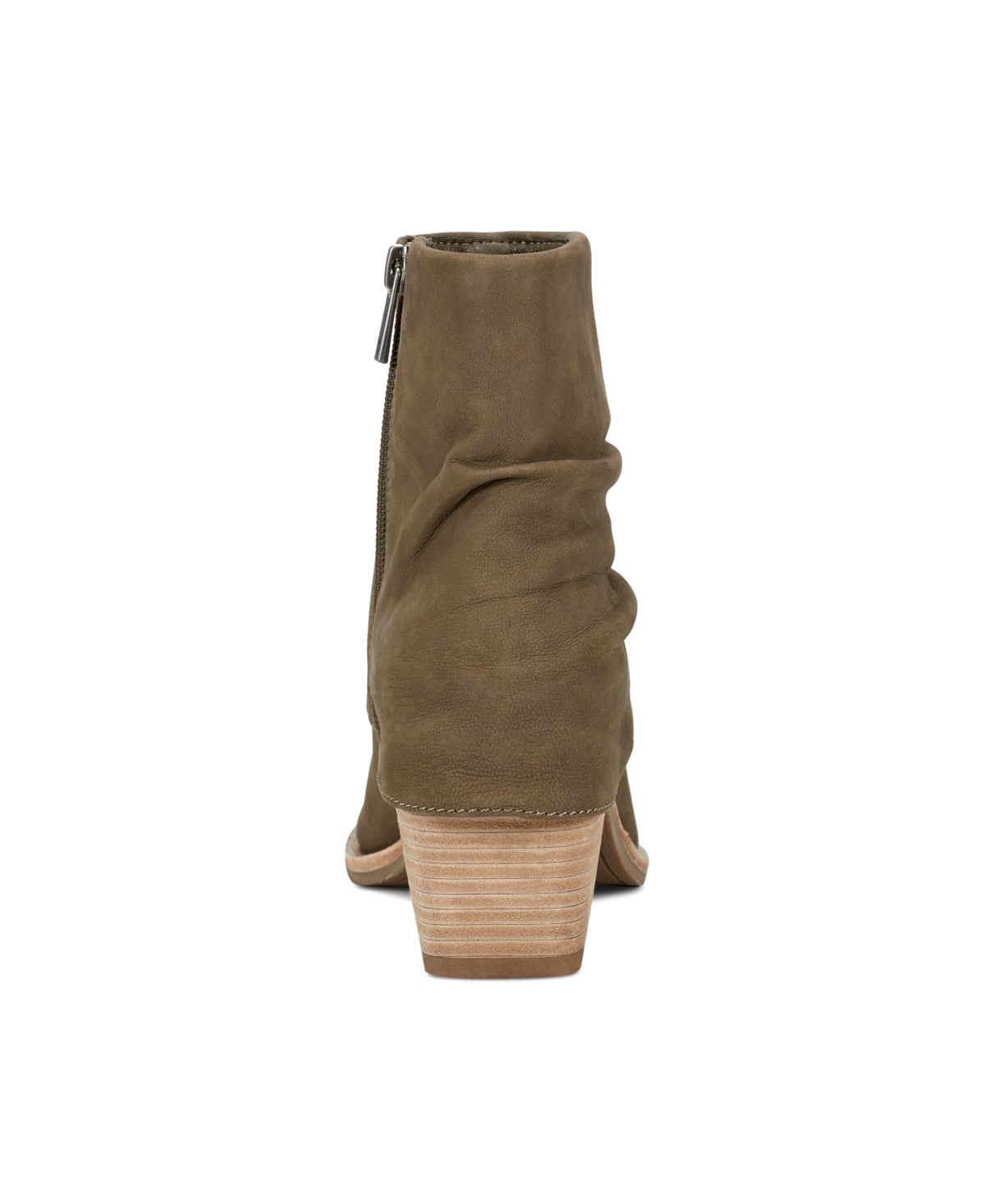 Shop Earth Women's Savvy Ruched Block Heel Boots In Olive Leather