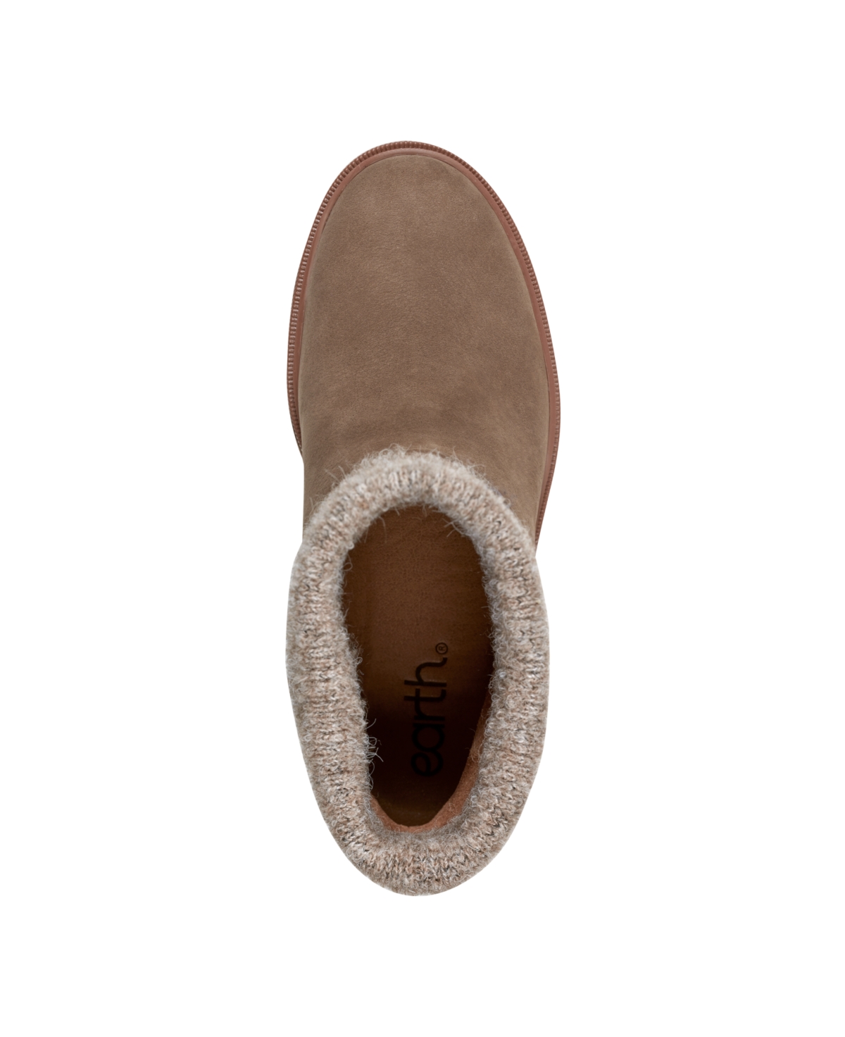 Shop Earth Women's Gresa Cozy Waterproof Block Heel Booties In Brown Leather