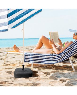 Fillable Patio Umbrella Base with Handle Fit 1.5 Inch Umbrella Poles-Black