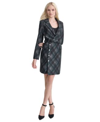 Women's Plaid Print Long Sleeve Dress Women's Plaid Print Long Sleeve Dress