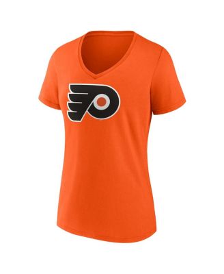 Women's Orange Philadelphia Flyers Primary Logo Team V-Neck T-Shirt