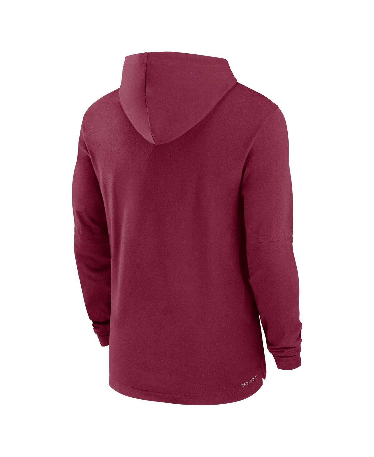 Nike Men'sFlorida State Seminoles Sideline Hoodie Performance Long Sleeve T-Shirt - Garnet