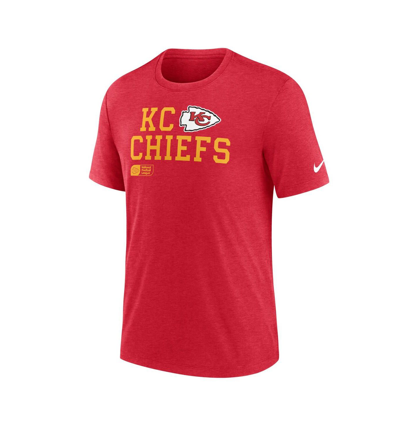 Мужская футболка Nike Red Kansas City Chiefs Overlap Lockup Tri-Blend — фото 2