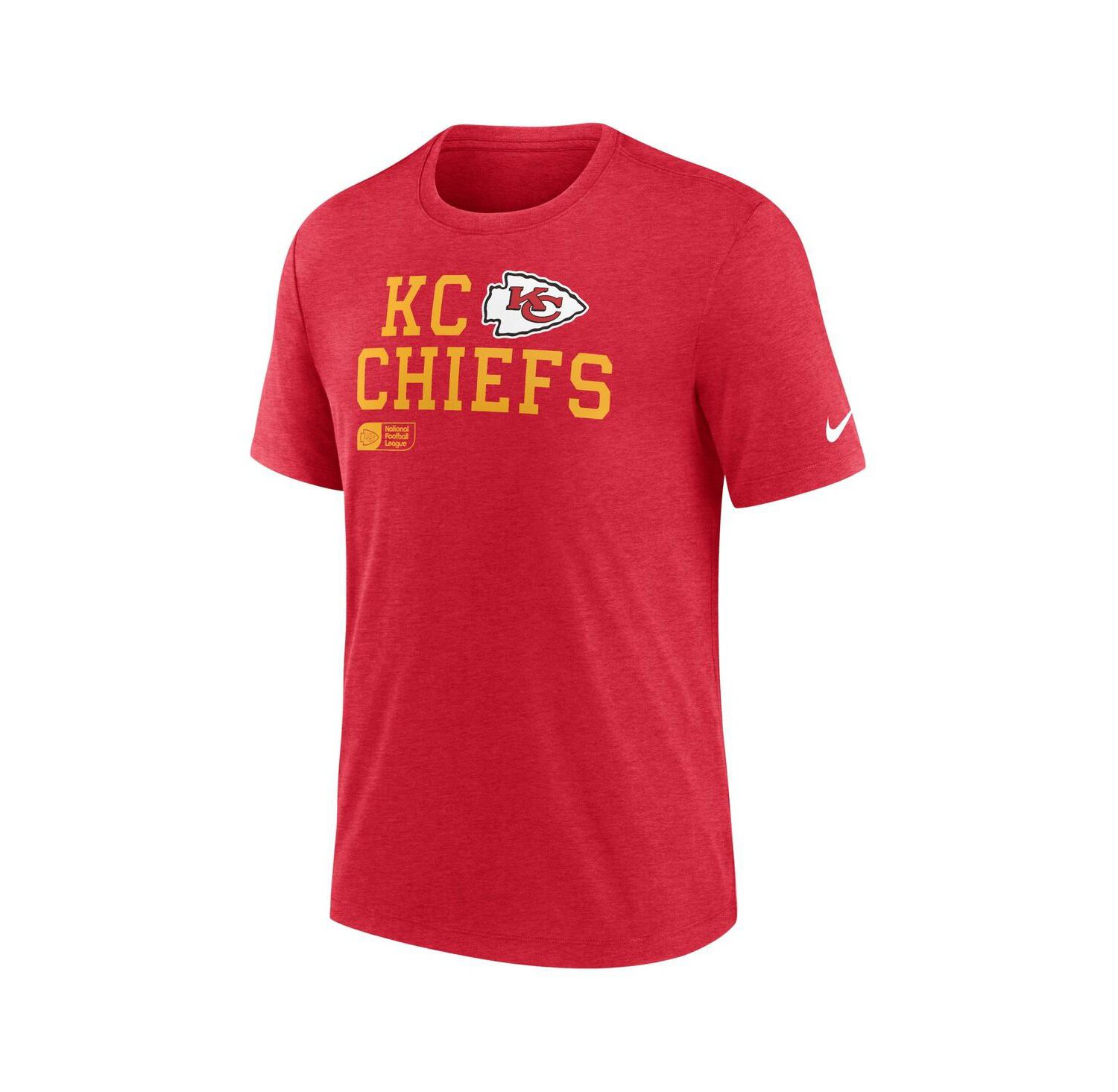 Men's Red Kansas City Chiefs Overlap Lockup Tri-Blend T-Shirt