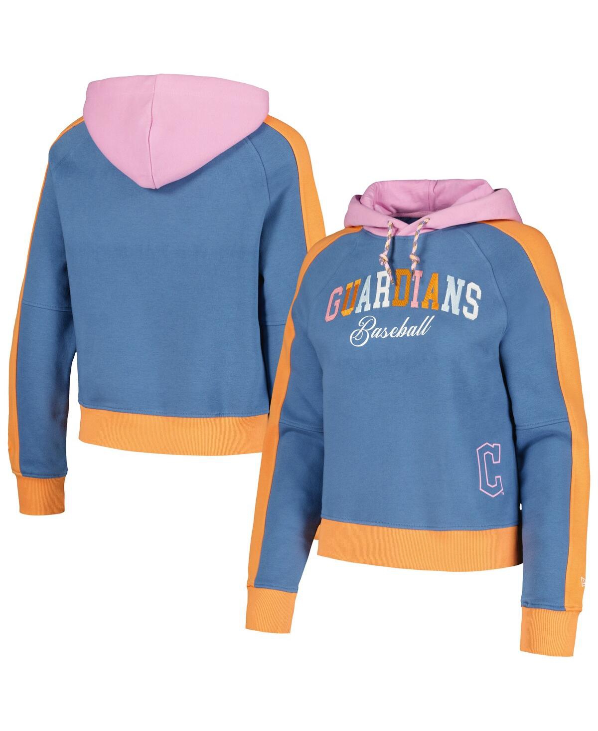 NEW ERA WOMEN'S LIGHT BLUE CLEVELAND GUARDIANS FASHION COLOR POP PULLOVER HOODIE 