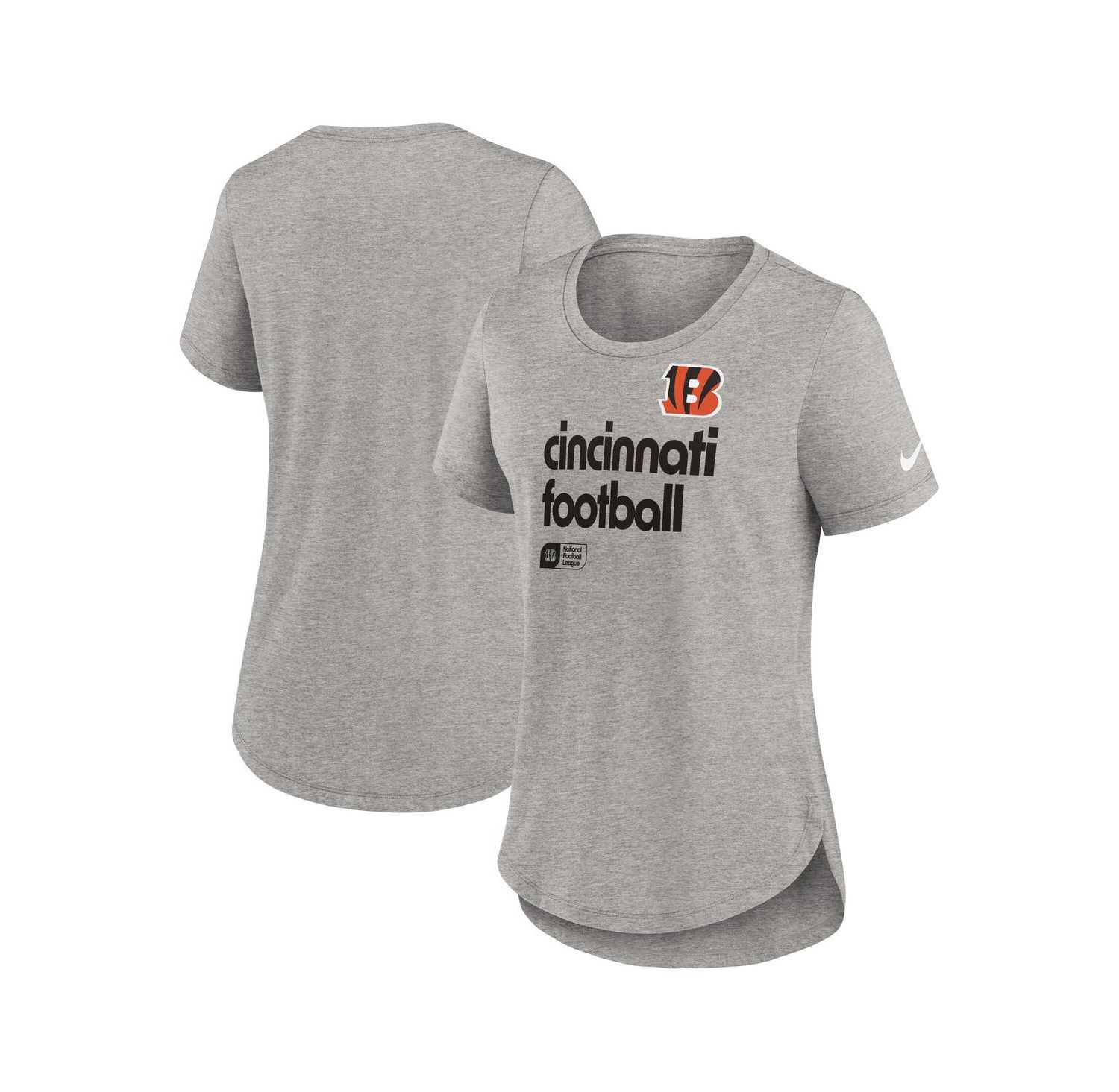 Women's Heather Gray Cincinnati Bengals Fashion Tri-Blend T-Shirt