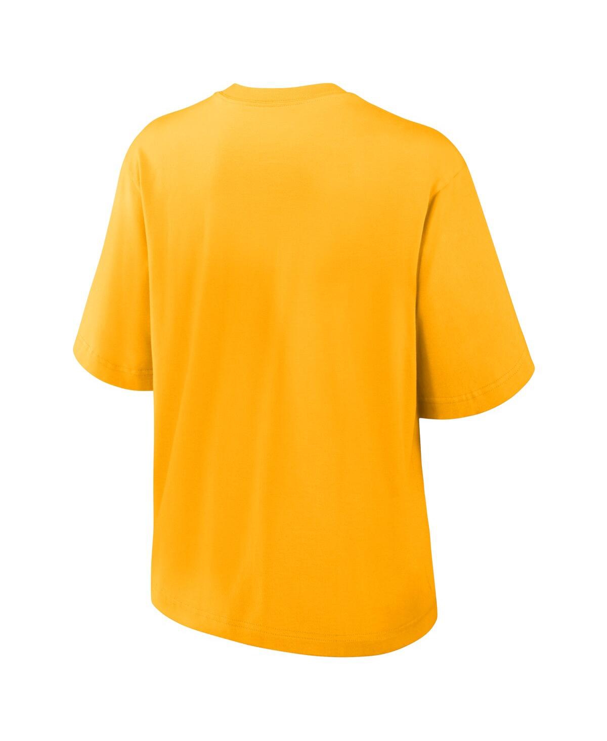 Nike Women's Gold West Virginia Mountaineers Boxy Legacy Established T-shirt In Gold