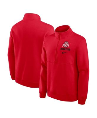 Men's Scarlet Ohio State Buckeyes Primetime Club Half-Zip Sweatshirt