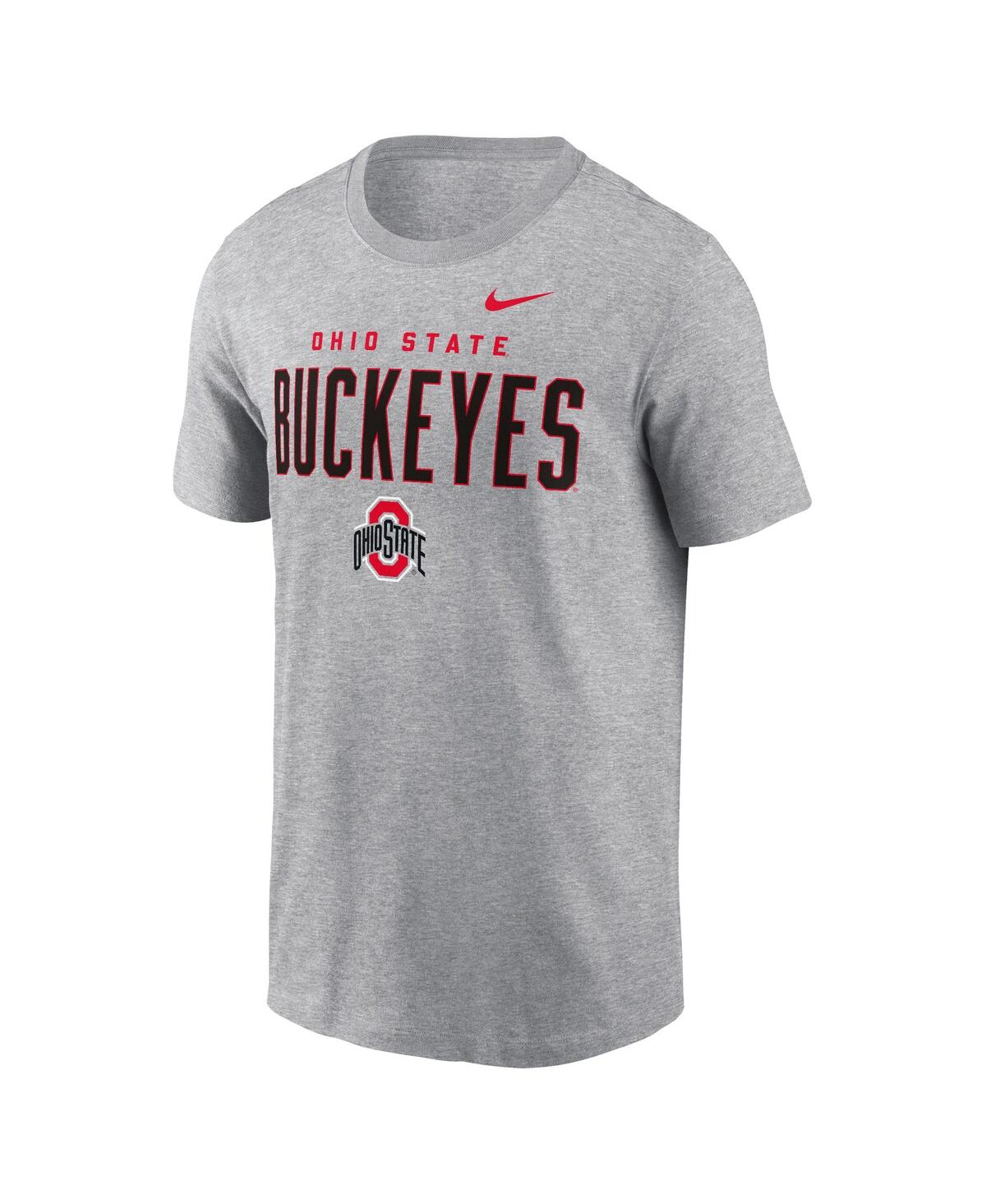 Nike Men'sOhio State Buckeyes Campus 2-Hit Primary Mascot T-Shirt - Heather Gray