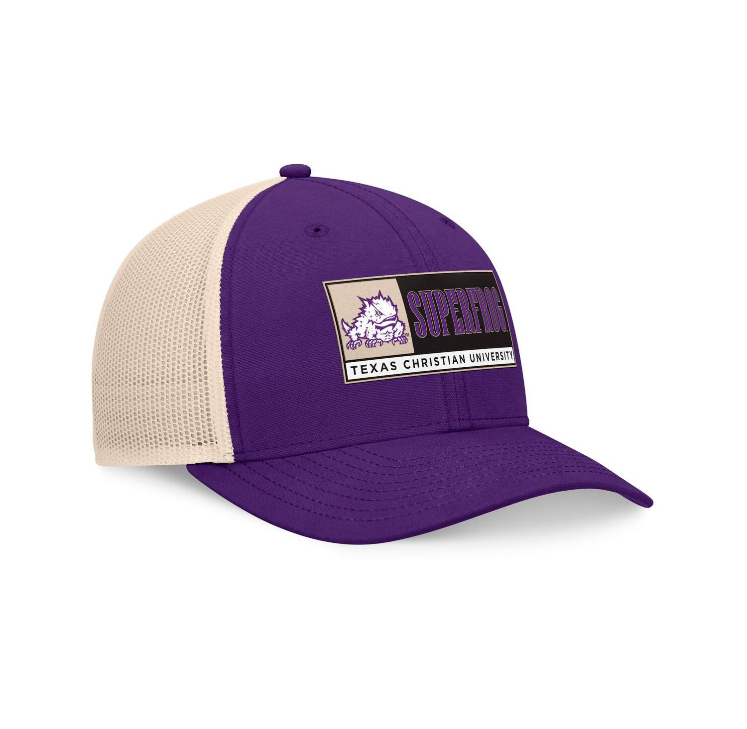Men's Purple/Natural TCU Horned Frogs Bennett Trucker Adjustable Hat